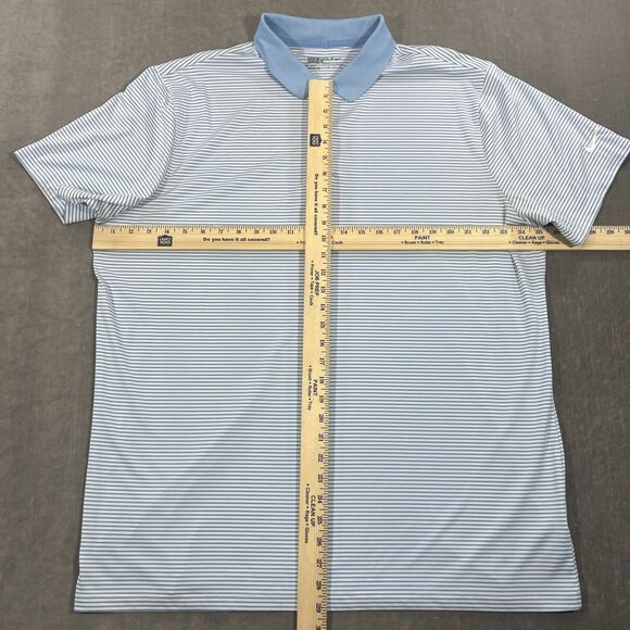 Nike Dri-Fit Golf‎ Men’s XXL Blue White Striped Standard Fit Golf Polo Shirt - Picture 4 of 6